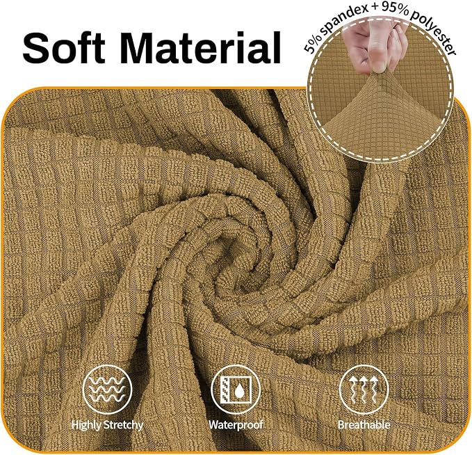 Asnomy Couch Covers for 3 Cushion Couch Stretch Sofa Covers Slipcovers - Image 3