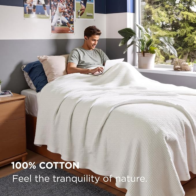 Bedsure Gentlesoft 100% Cotton Blanket Twin XL Size - Image 4