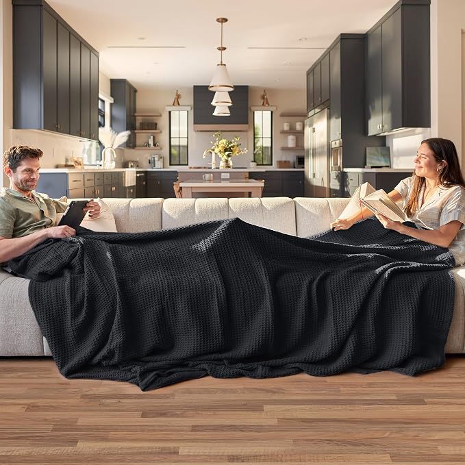 Bedsure Gentlesoft 100% Cotton Blanket Queen Size - Image 2
