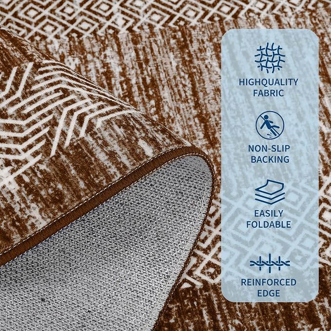 GarveeHome Washable Rug 5x7 Modern Bordered Rug - Image 4