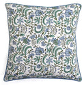Ridhi Block Print Columbia Blue Pillow Cover 16" x 16" Decorative Couch Pillows by Ridhi