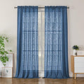 Simplebrand Semi Sheer Dusty Blue Curtains 96 Inches Long 2 Panels, Light by Simplebrand
