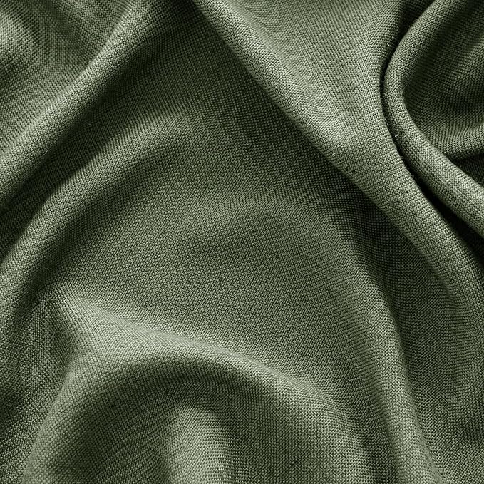 MIULEE Non-See-Through Privacy Linen Curtains 2 Panels, Olive Green Light - Image 6