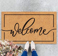 JarThenaAMCS Welcome Mat Natural Coir Door Mat Rustic Brown Welcome Floor Mat by JarThenaAMCS