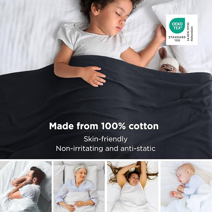 Bedsure GentleSoft 100% Cotton Blanket Queen Size - Image 3