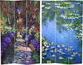 Red Lantern Double Sided Works of Monet Canvas Folding Screen by RedLantern
