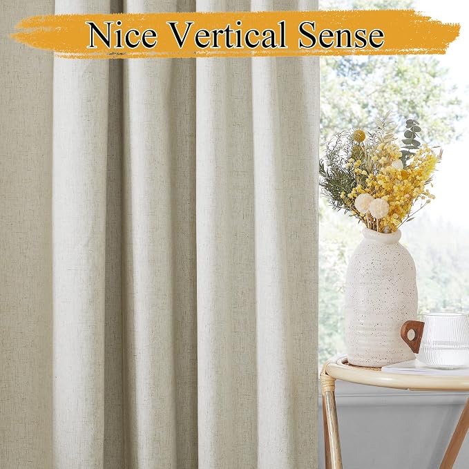 RYB HOME Natural Linen Blended Curtains - Image 5
