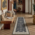 PureCozy Black 2x6 Runner Rug Washable Hallway Vintage Carpet Small Indoor by PureCozy