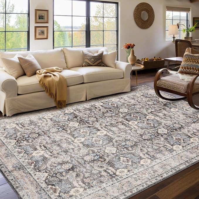 GarveeHome Washable Rugs 5x7 Vintage Floral Area Rugs - Image 2