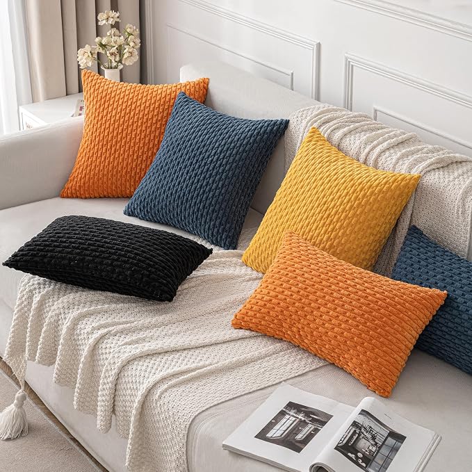 MIULEE Pack of 2 Decorative Lumbar Throw Pillow Covers 12x20 Inch Soft Boho - Image 4