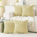 Set of 4 Pale Yellow Decorative Throw Pillow Covers 26x26 Inch Corduroy Pillow by Cozoomy