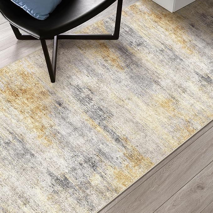 4x10 Washable Kitchen Runner Rug: Modern Abstract Wide Runners - Image 6