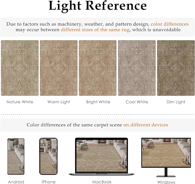PureCozy 2x8 Light Brown Area Rug Runners - Image 2