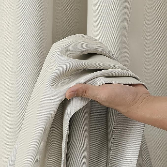 OVZME Natural Room Darkening Curtains - Image 4