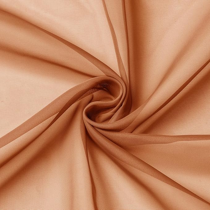 Aiyufeng Orange Sheer Curtains 54 Inch Length 2 Panels Set, Light Filtering - Image 5