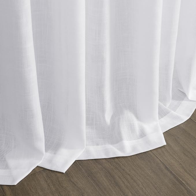 Snow White Linen Curtains 108 Inches Long - Image 9