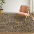 Vintage Brown 4x6 Area Rugs for Large Entryway, Bedroom Beside Rug, Non-Slip by HazoHaus