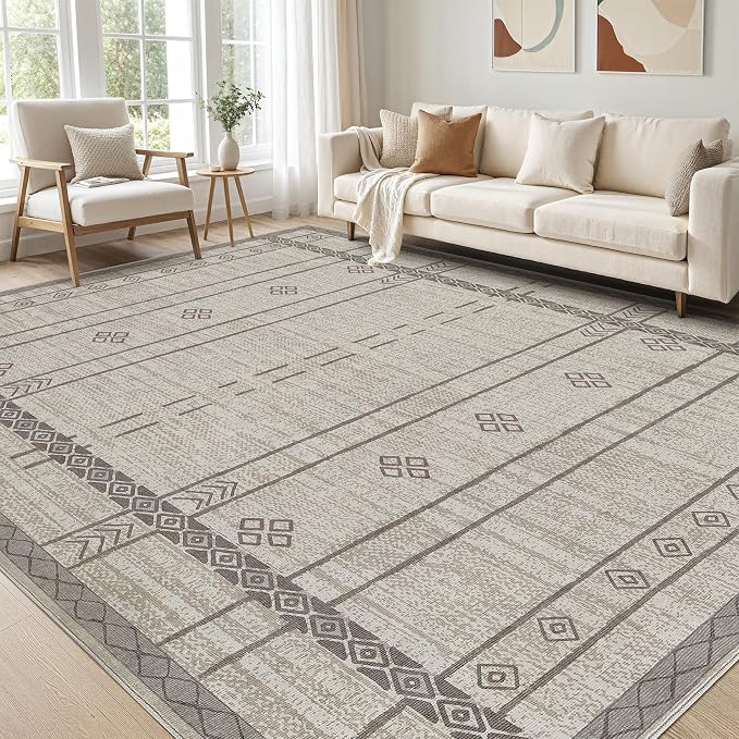 cotiled 6x9 Area Rug Living Room: Washable Boho Rugs by COTILED