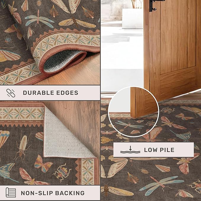 5x8 Brown Rugs for Living Room, Soft Boho Rugs for Bedroom, Non Slip Dining - Image 5