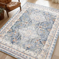 Phantoscope Washable Area Rug 9'x12' Non-Slip, Vintage Neutral Rugs by Phantoscope