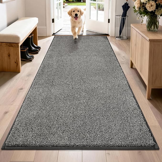 PURRUGS Dirt Trapping Door Mat 31.5" x 70", Non-Slip Machine Washable Entryway by PURRUGS