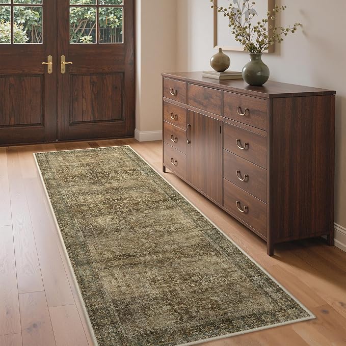 Bavni 2X6 Rug Runners for Hallways, Washable Runner Rug Non Slip, Vintage - Image 3