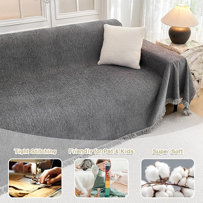 MYSKY HOME Couch Cover for Dogs Washable Couch Covers for 3 Cushion Couch Sofa - Image 2