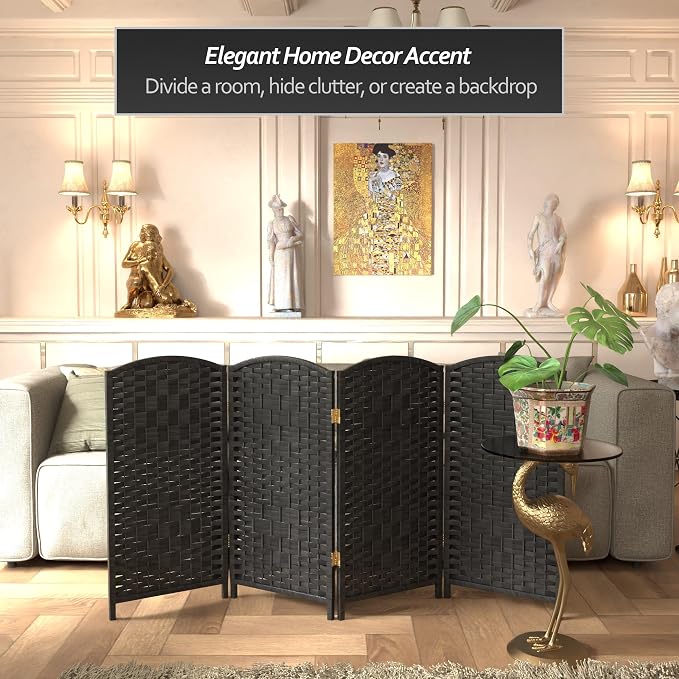 Red Lantern 3 ft. Short Diamond Weave Fiber Folding Screen - Image 2