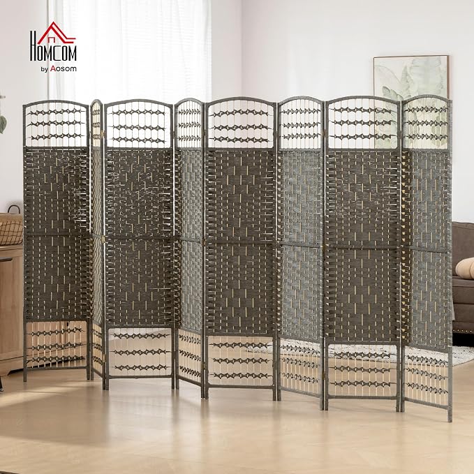 HOMCOM 8 Panel Room Divider, Folding Privacy Screen, 5.6' Room Separator - Image 2