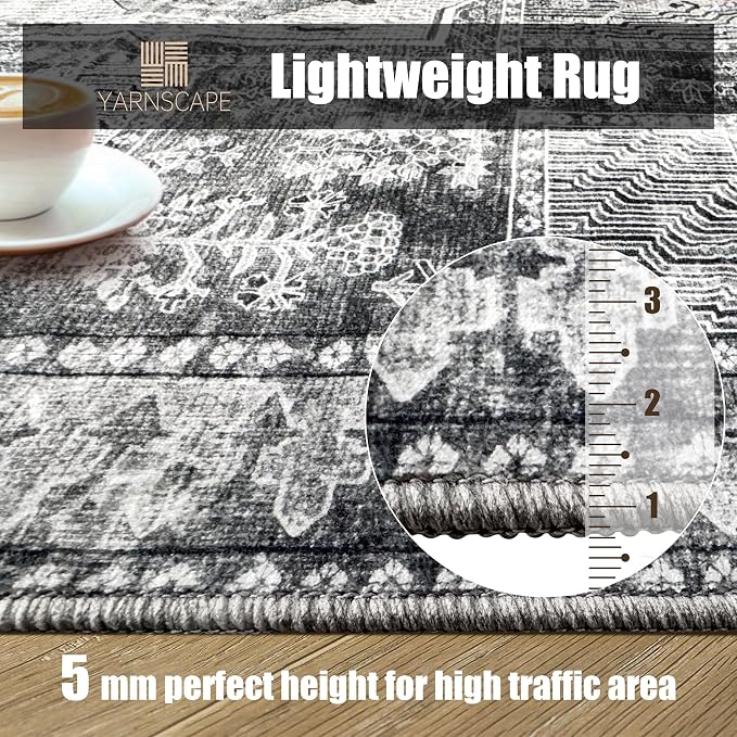 YARNSCAPE Vintage 3' x 5 ' Washable Area Rug - Image 7