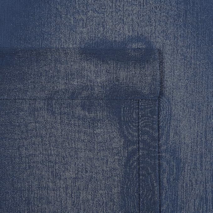 DWCN Navy Blue Sheer Curtains Semi Transparent Voile Rod Pocket Curtains - Image 4
