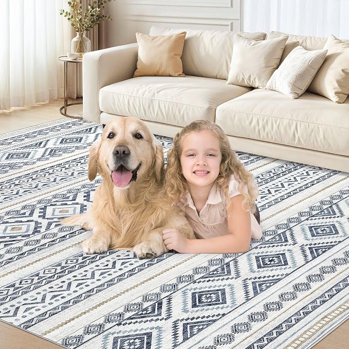 cotiled 10x13 Area Rug Living Room: Washable Boho Rugs - Image 8