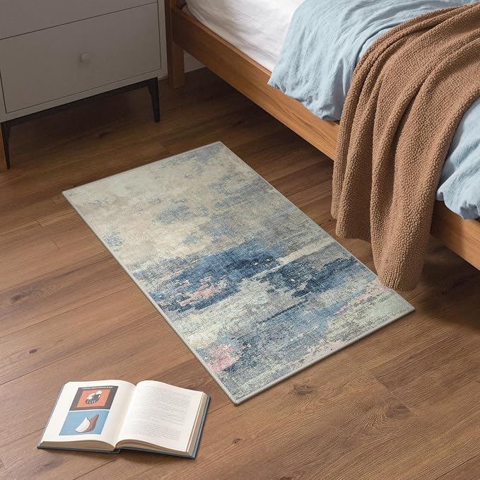 GENIMO 2X3 Washable Modern Doormat, Non-Slip Low Pile Chenille Area Rug - Image 2