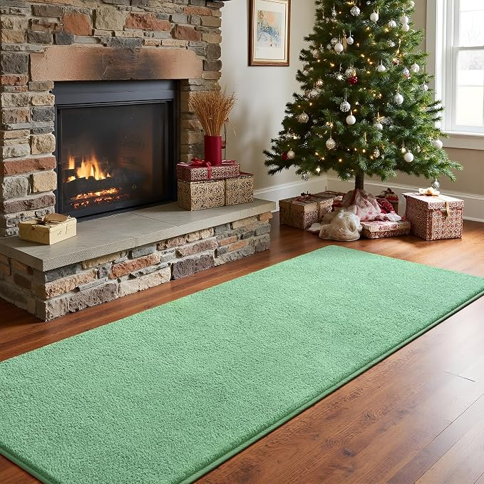 Keeko 2x6 Sage Green Area Rugs for Bedroom, Soft Modern Living Room Rug Indoor - Image 2