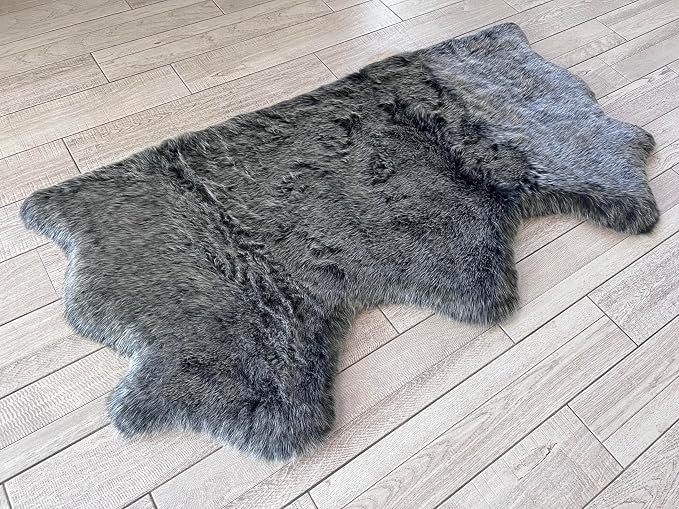 Free Shape Luxury Soft Fluffy Shag Area Rug Triple Side by Side 3'x6', 90x180cm by LAMBZYRUGS
