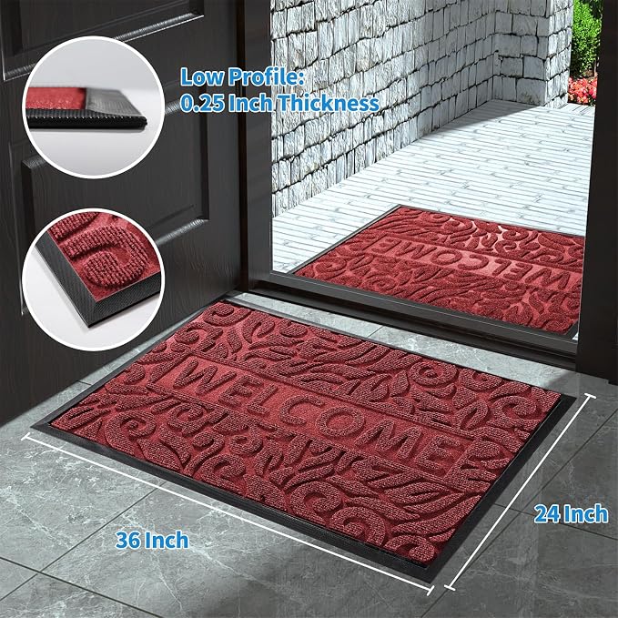 Yimobra Large Welcome Mat 36x24, Waterproof Non-Slip Outdoor Mats - Image 8