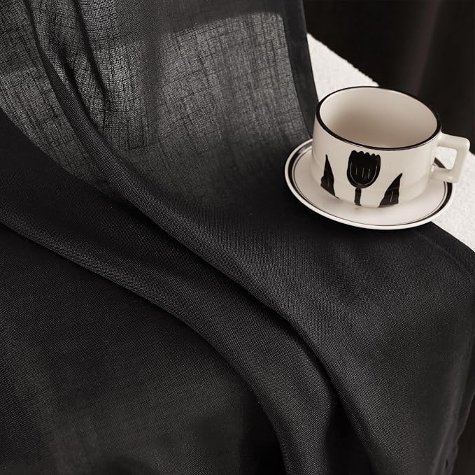 Black Linen Curtains 72 inches Long - Image 4