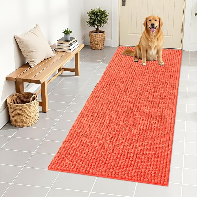 OLANLY Dog Door Mat for Muddy Paws 59x24, Ultra Absorbent Chenille Mud Doormat by OLANLY