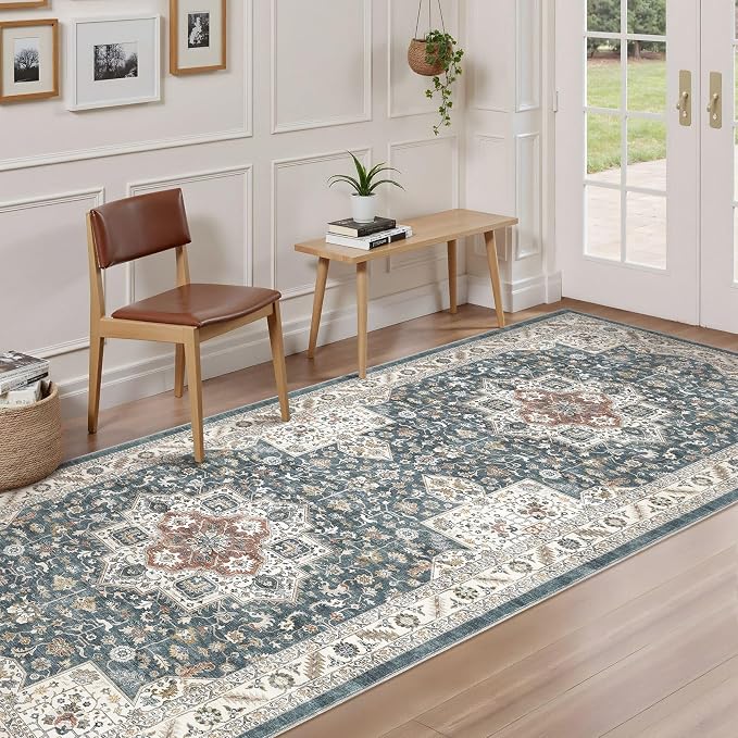 Vintage Hallway Runner Rug 3x8: Large Soft Washable Entryway - Image 2