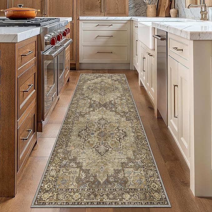 GENIMO 2x5 Runner Rugs for Hallway, Machine Washable Non Slip Vintage Retro Rugs - Image 3