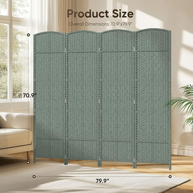 JOSTYLE Folding Privacy Room Divider, 4 Panel Screen Divider 6 ft. Tall - Image 2