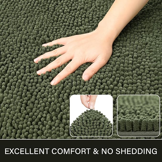 LOCHAS Luxury Bathroom Rug Shaggy Bath Mat 24 x 70 Inch, Washable Non Slip Bath - Image 4