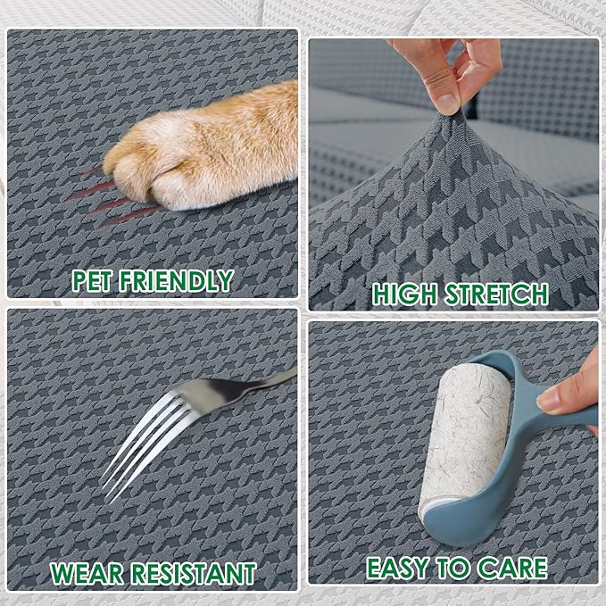 MAXIJIN Couch Cushion Covers for Sectional Sofa, Stretch Sofa Cushion Cover - Image 3
