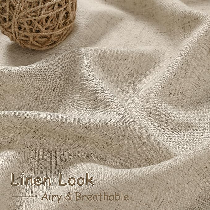 Taupe Burlywood Linen Curtains for Living Room 126 Inches Long Light Filtering - Image 4