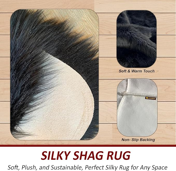 Free Shape Luxury Soft Fluffy Shag Area Rug Decto 10 Pelts 6'x10', 180x300cm - Image 4
