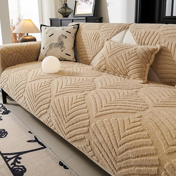 Sectional Couch Cover, Non-Slip Sofa Cover Plush Warm, Funny Fuzzy Pet Couch by PJLZJFBY