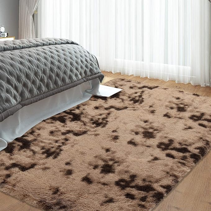 CAROMIO Fluffy Area Rugs for Living Room, Soft and Thick Faux Fur Plush Tie Dye - Image 2