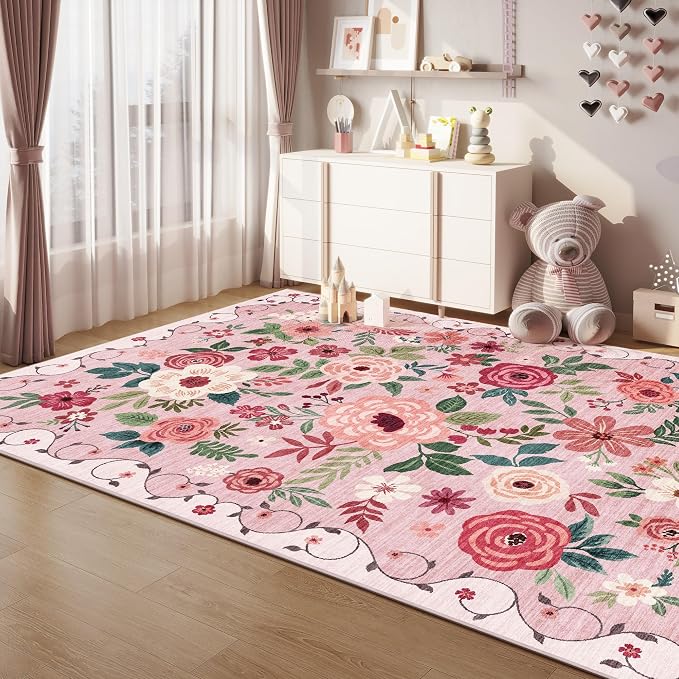 DUKINO 6x9 Area Rug, Floral Rugs - Image 6