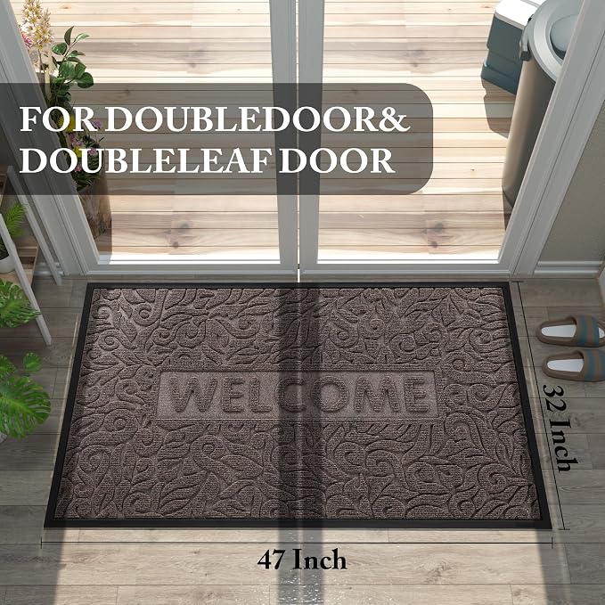 Yimobra Large Welcome Mat 47x32, Waterproof Non-Slip Outdoor Mats - Image 2