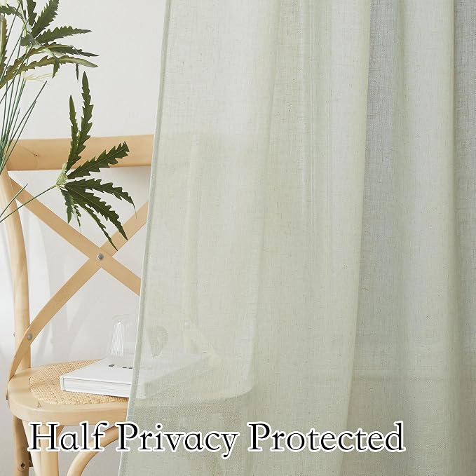 RYB HOME Natural Linen Curtains - Image 5